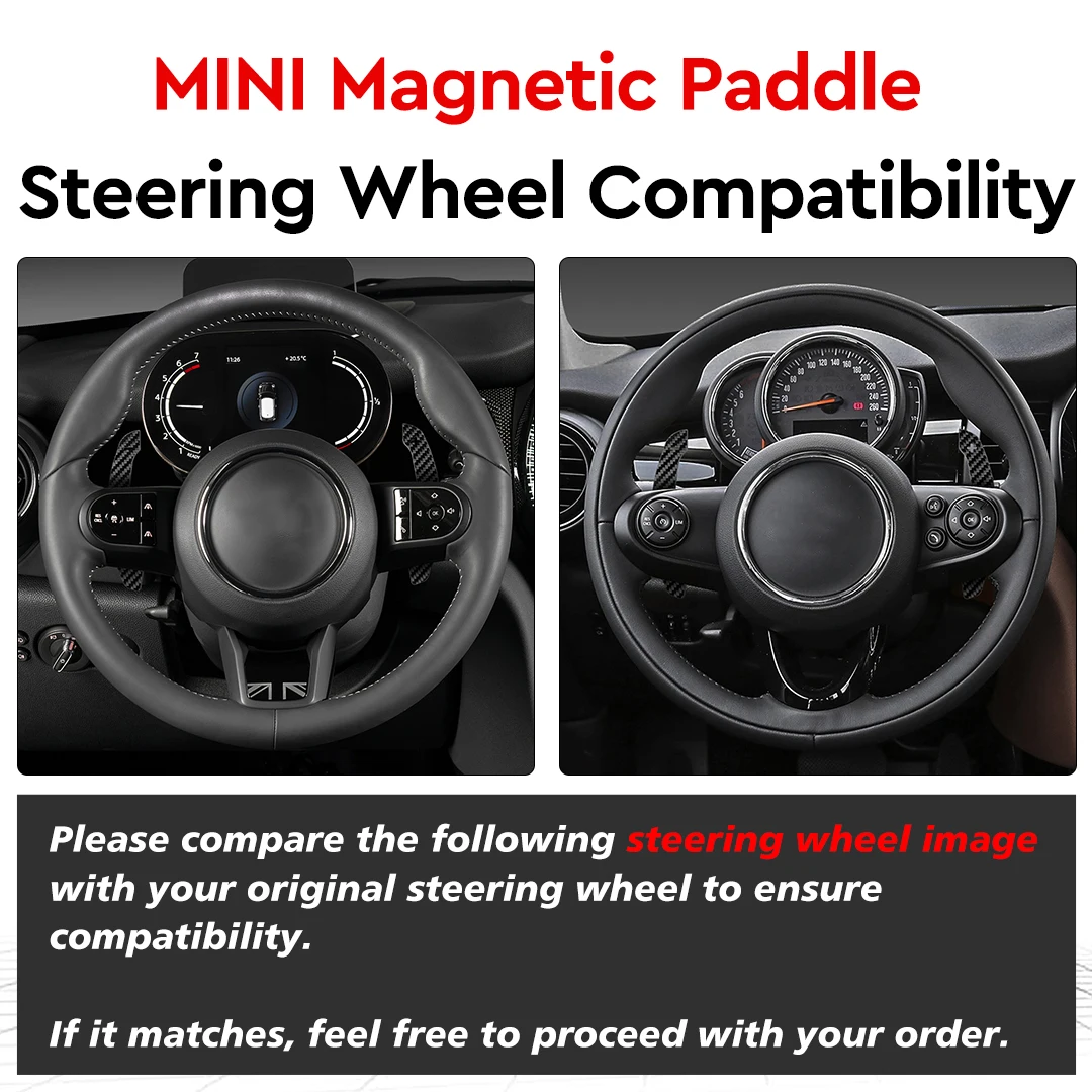 Group of 100% Real Carbon Fiber Magnetic Paddle Shifter for Mini F54 F55 F56 F57 F60 LCI Steering Wheel