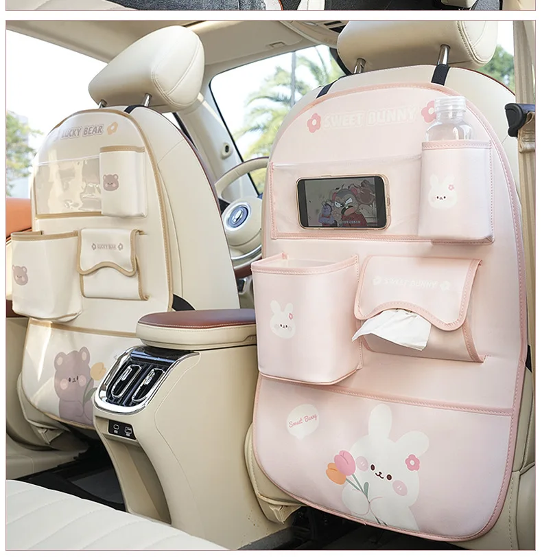 

Car Seat Back Storage Bag Vehicle Mounted Trash Can Multifunctional Anti Dirty Anti Kick Pad