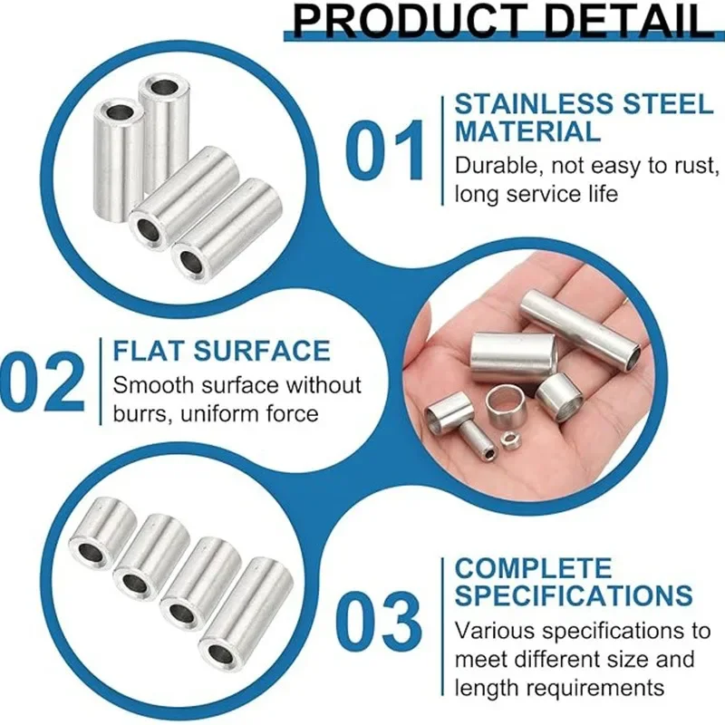 304 ステンレス鋼丸中空ガスケットスリーブ非ねじ込みスタンドオフスペーサーブッシュワッシャー M6M7M8 産業棚家の装飾