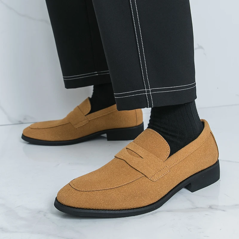 Plus Size 45 46 Penny Loafers Men Casual Shoes Leather Dress Shoes Slip-on Sneaker Flats Man Moccasins Mens Driving Shoes