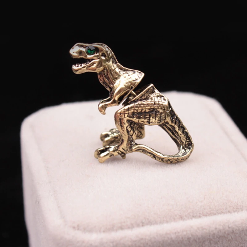 Trendy Alloy Dinosaur Shape Ear Stud Punk Earrings Unisex Fashion Punk Personality Earring Hook Jewelry Accessories