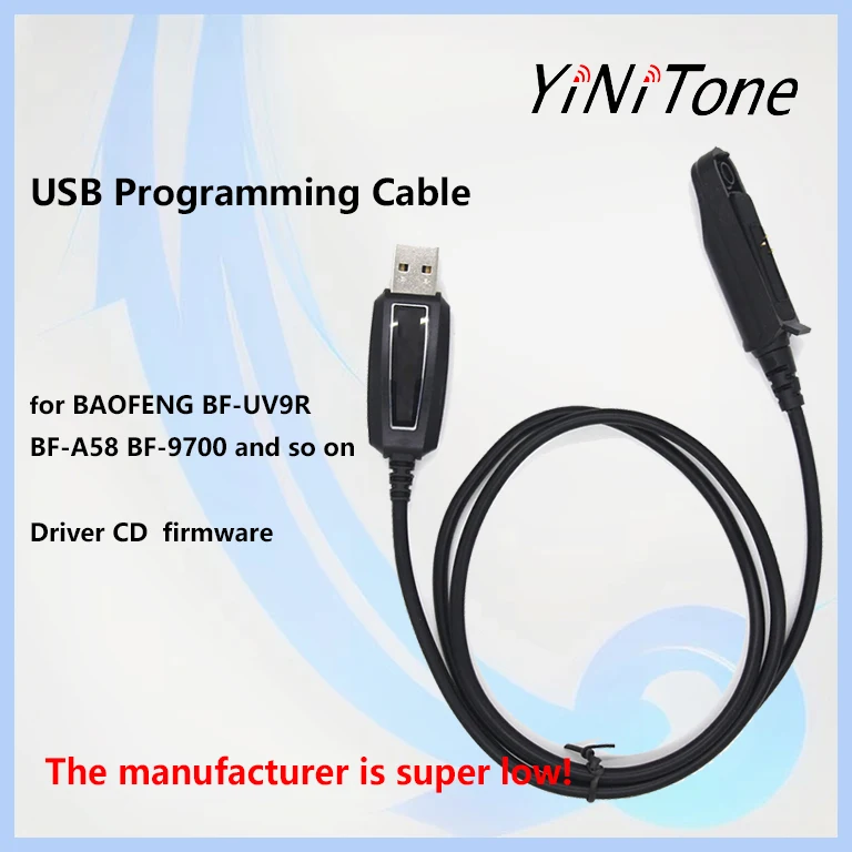 Walkie Talkie Write frequency Cable Driver CD firmware Compatible BaoFeng UV9R Pro GT-3WP UV5S BFA58 BF9700 USB Programming line