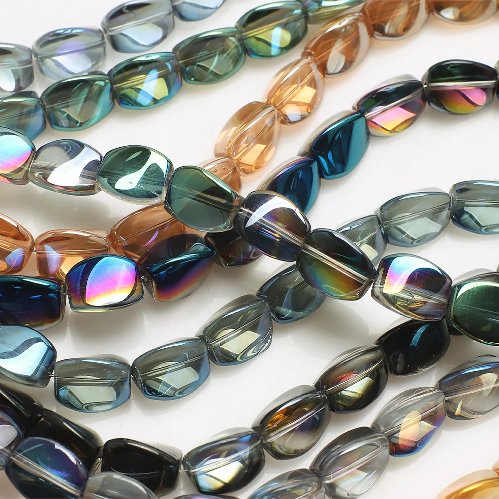20Pcs 10x12mm Irregular Twist Crystal Glass Beads for Jewelry Making Bracelet DIY Handmade Necklace Beaded Accessories Supplies