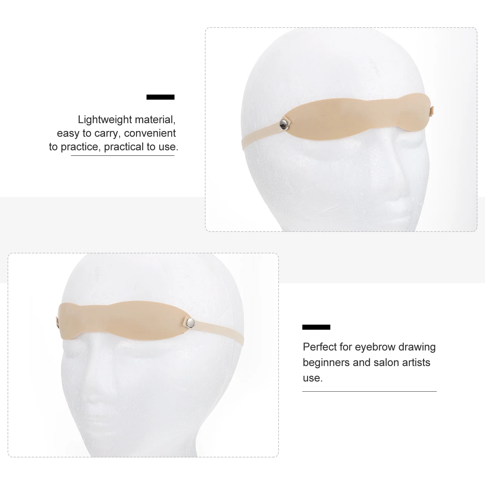 

10Pcs Head-Worn Eyebrow Practice Skin Fake Skin for Beginner Training Reusable Lightweight Eyebrow Drawing Tool Practice Supply