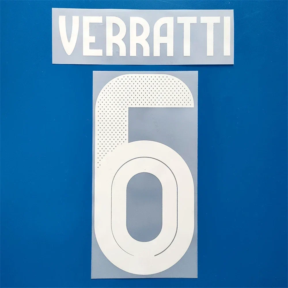 Super A 2024 world VERRATTI JORGINHO CHIESA IMMOBILE BARELLA number font print, Hot stamping patches badges