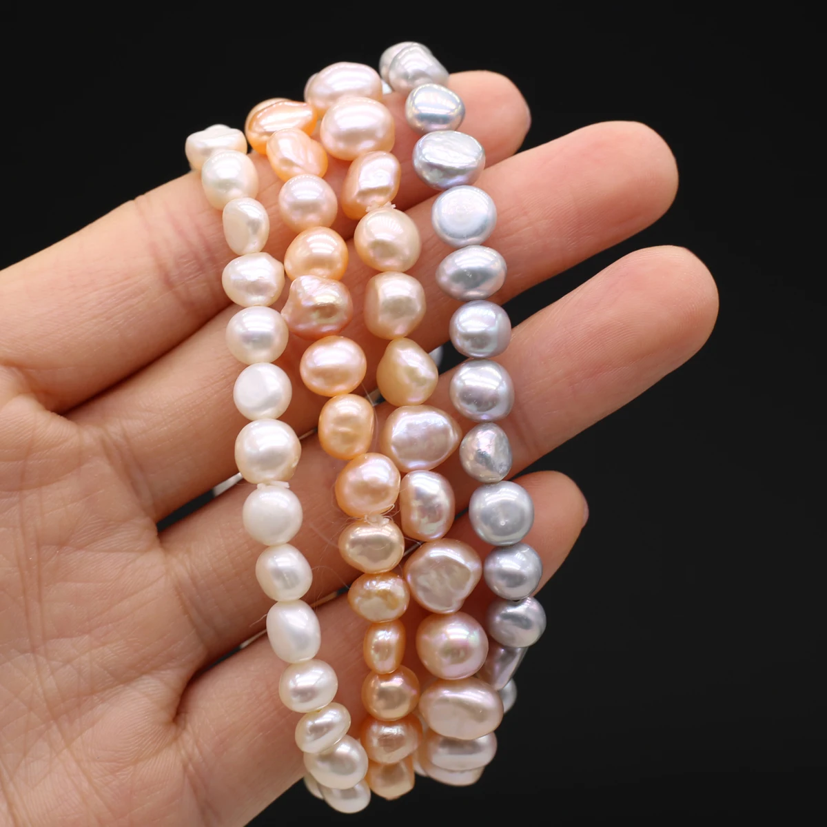 100% Natural Freshwater Pearl Bracelets Elastic Rope Melon Seed Buckle White Purple for Women Charm Jewelry Bracelet Gift