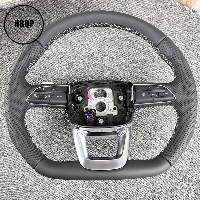 

For Audi New Q5 Half-Punched White Wire Picks Heated Multi-Function Steering Wheel S RS LOGO