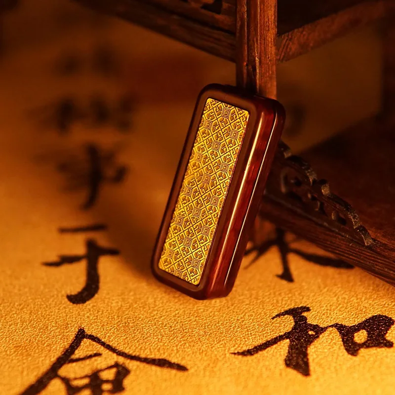 Sandalwood Dingding Paragraph EDC Fidget Spinner Stress Relief Toy Mechanical Push Card Fingertip Slider ADHD Relief Tools