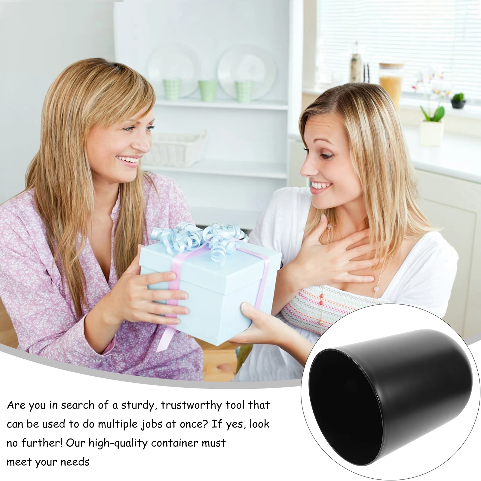 

1pcs Round Pp Garbage Can Household Trash Bin Kitchen Office Decorative Waste Container Recycling Bucket Storage Holder