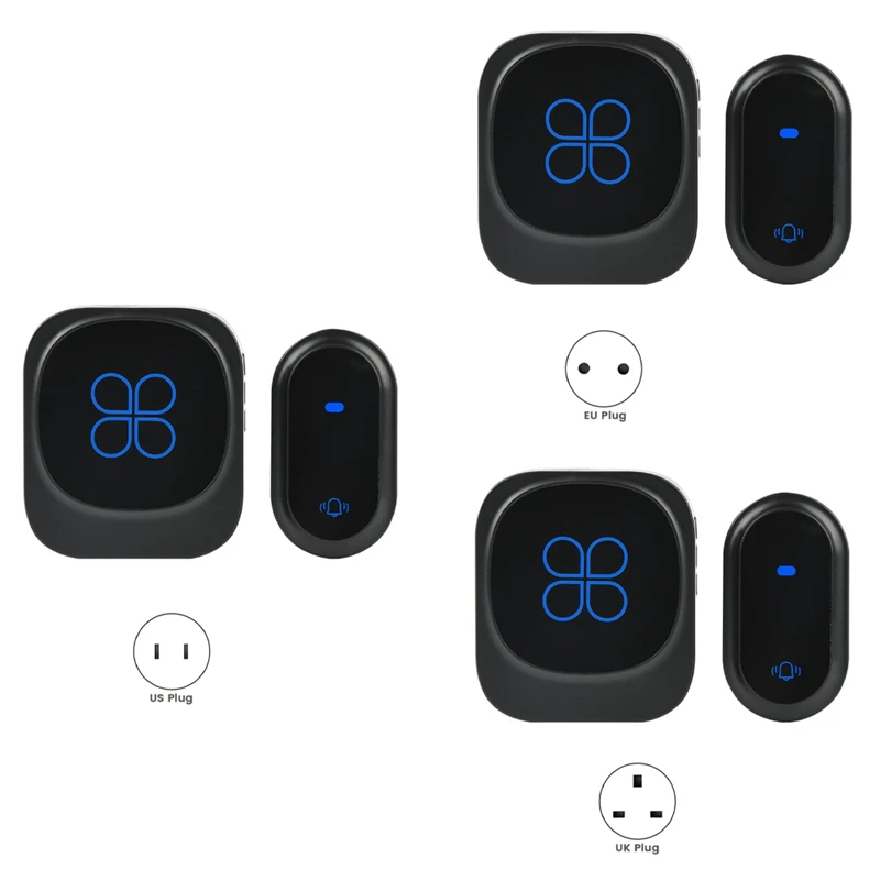 Водонепроницаемый умный дверной звонок, беспроводной дверной звонок IP68, домашний дверной звонок, умный, 38 песен, 4 уровня, регулировка громкости