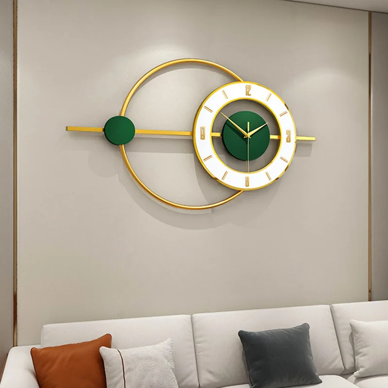 Nordic style light luxury clock hanging wall mute living room fashion high-end watch