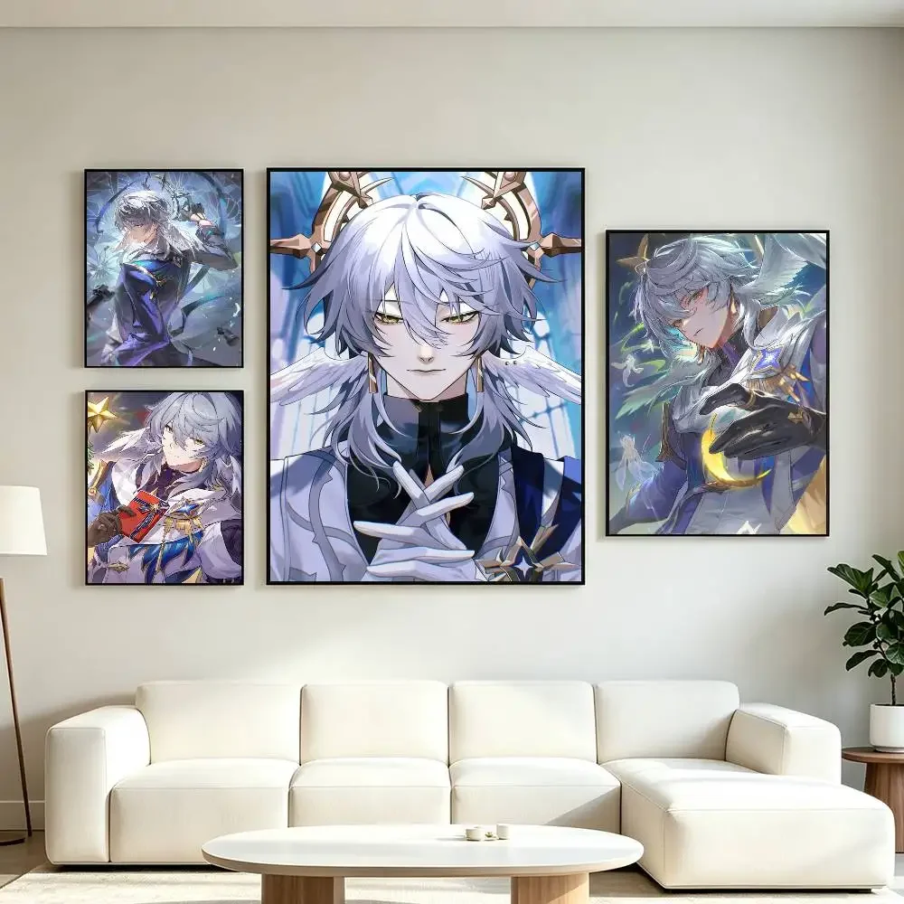 Game Honkai Star Rail Sunday Round Poster High Quality Dorm Living Room Aesthetic Wall Decoration Painting  Gift