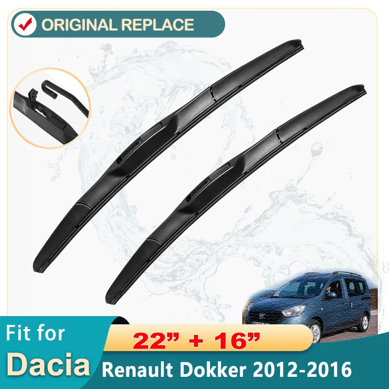 

Car Wiper Front Wiper Blades Set Kit For Dacia Renault Dokker 2012 2013 2014 2015 Windshield Windscreen Wiper 22"+16"