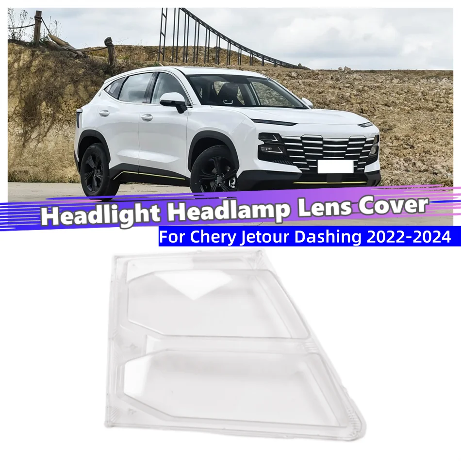 For Chery Jetour Dashing 2022 2023 2024 Car Accesorries Polycarbonate High Gloss Fully Transparent Headlight Rubber Cover