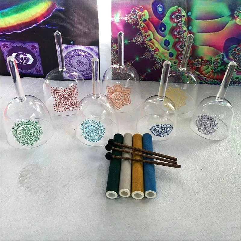 YUN QI QING YIN Handheld 4th Order Handmade Crystal Singing Bowl 432Hz & 440Hz Optional Sound Bath Therapy Stress Relief Meditation Bowl