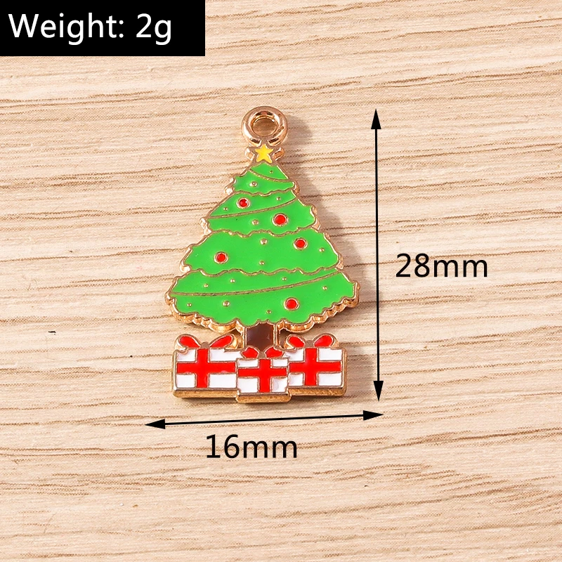 10 Stück gemischte Emaille-Weihnachtsbaum- und Rentier-Anhänger für Schmuckherstellung, Ohrhänger, Halsketten, Armbänder, DIY-Bastelzubehör – Detail 20
