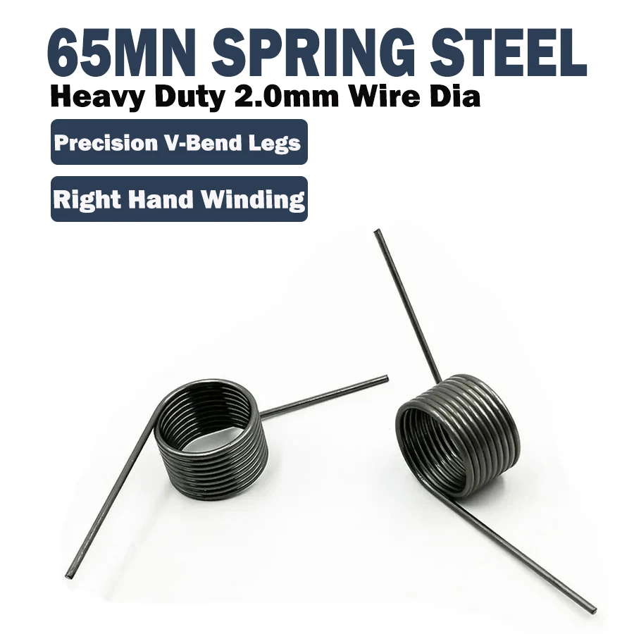 2.0mm Right Rotating V-Type 65Mn High Elastic Torsion Spring, Hairpin Replacement Accessories, Multi-Angle Optional
