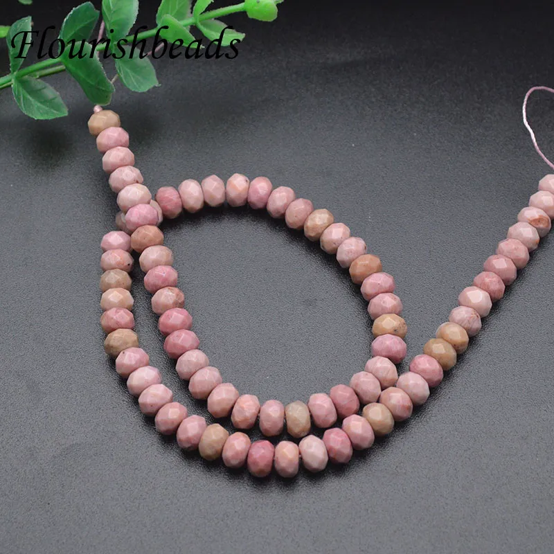 5x8mm Natural Faced Roudelle Lapis Rhodonite India Agate Jaspers Garnet Loose Stone Beads for Jewelry Making DIY Bracelet