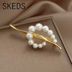 SKEDS Exquisite Women Men Musical Notes Full Pearl Metal Badges Pins Fashion Suit Clothing Creaitve Design Accessories Brooches