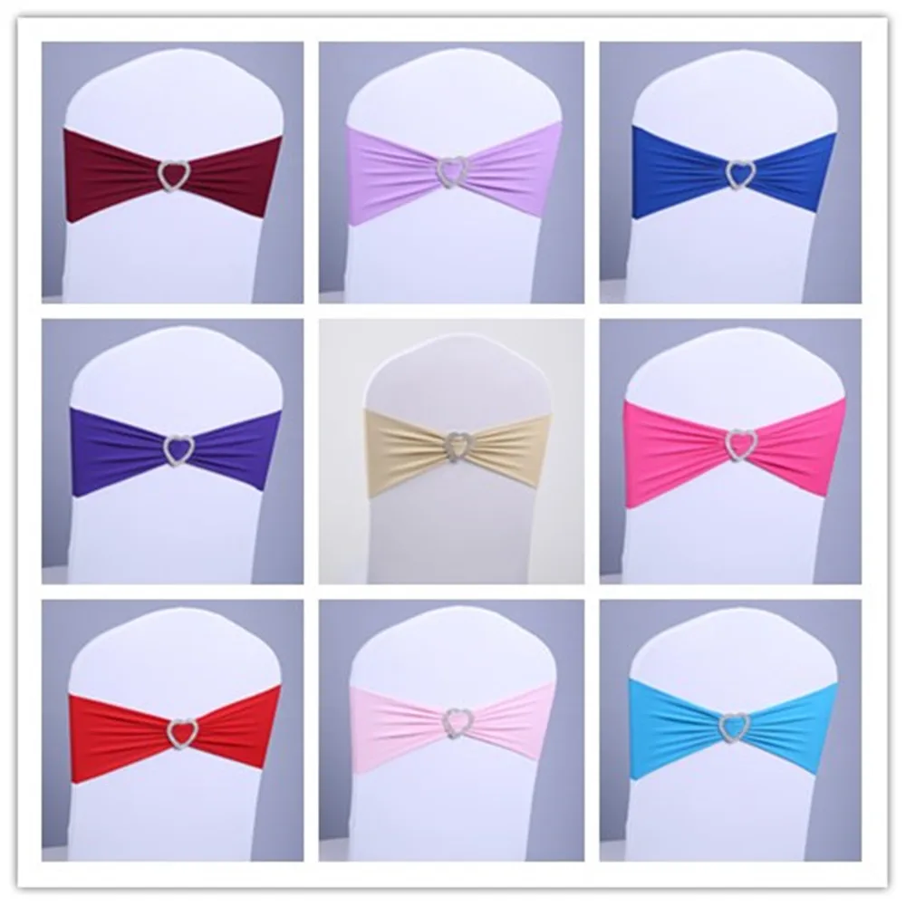 

Spandex Chair Knot Band Stretch For Chair Decoration Party Banquet Chair Bows Sash Multicolor 10pcs Spandex Chair Sashes Wedding