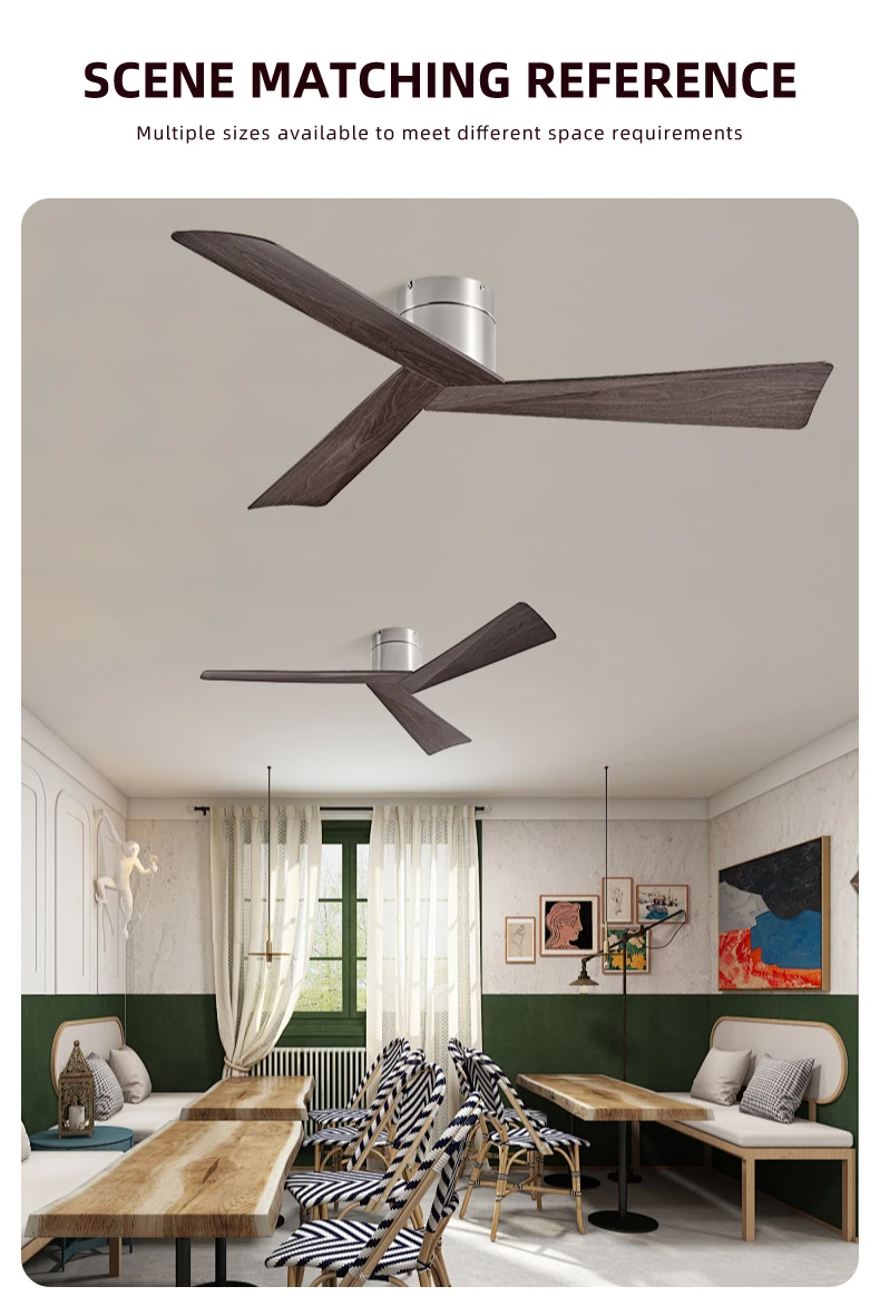 Retro Ceiling Fan for Home – 52-Inch DC Motor, No Light, Remote Control — detail 9
