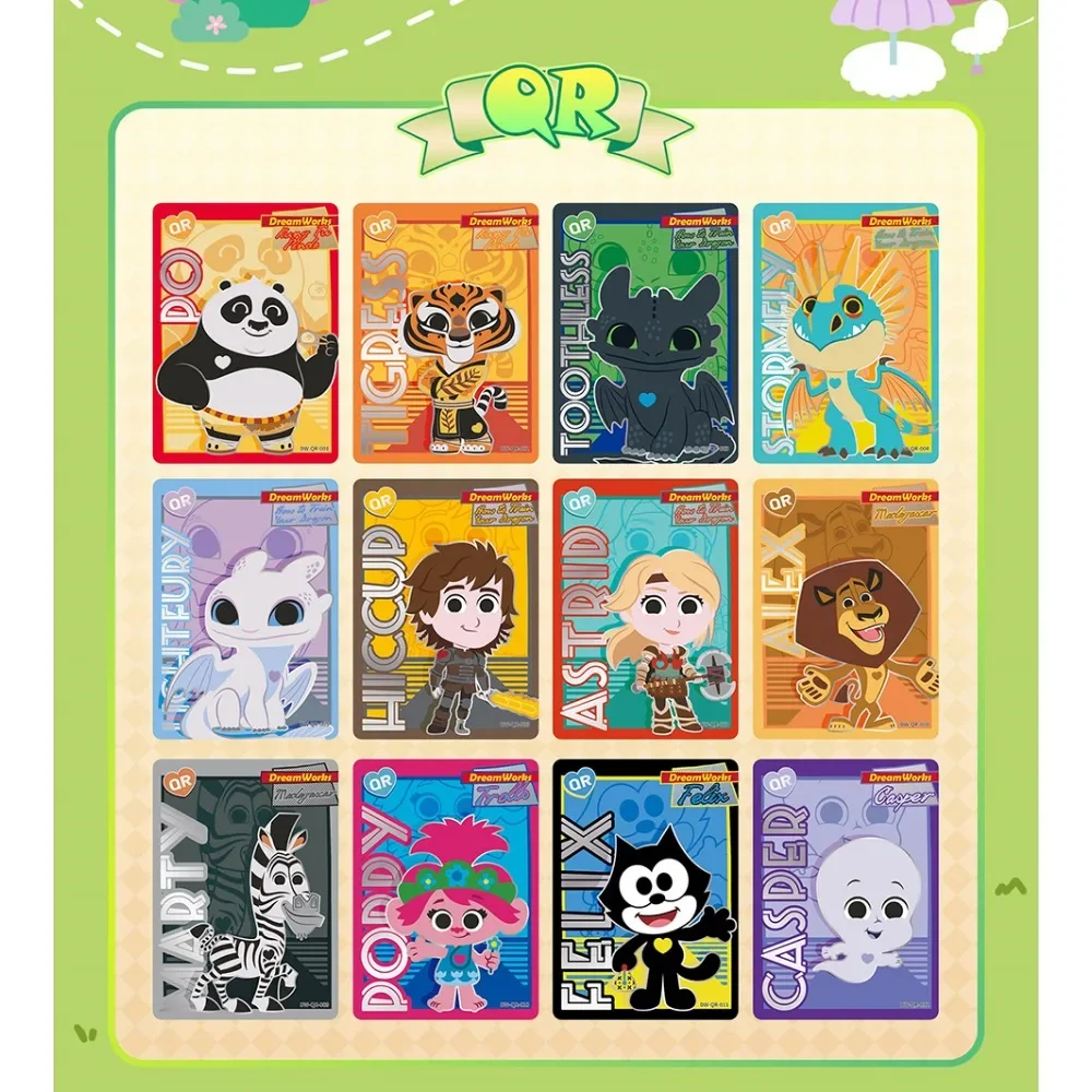 Carta DreamWorks all'ingrosso per bambini Shrek Alex Poppy Penguins Famiglia Divertente animazione Gioco limitato Collezione di carte Regali per bambini