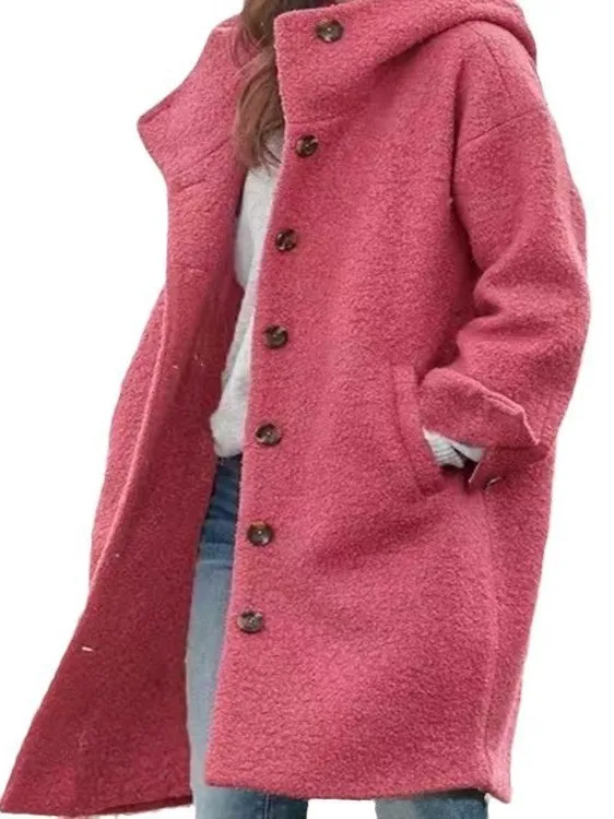 

Повседневное женское свободное пальто с капюшоном, несколько цветов, длинное пальто с воротником-стойкой, ветровка Ele Commuter Sle...