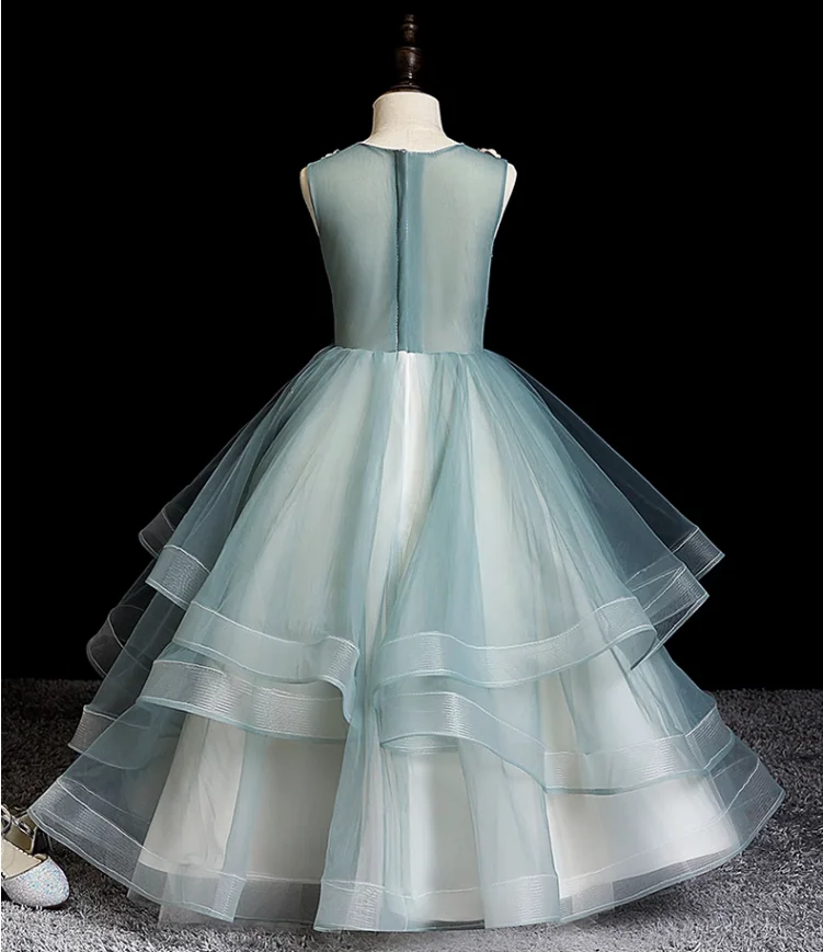 IRIDESCENT-Vestido de Baile Infantil, Vestido Feminino, Roupa de Bebê com Zíper, Princesa, Laço, Casamento, Aniversário, Tule