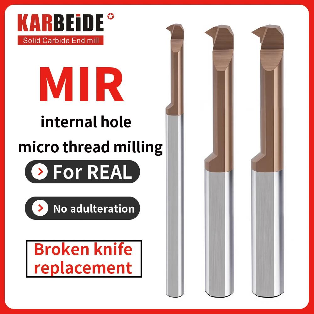 KARBEIDE MIR Inner Hole Micro Threaded Mills for Small Holes & Turning MIR-3-A60-L15