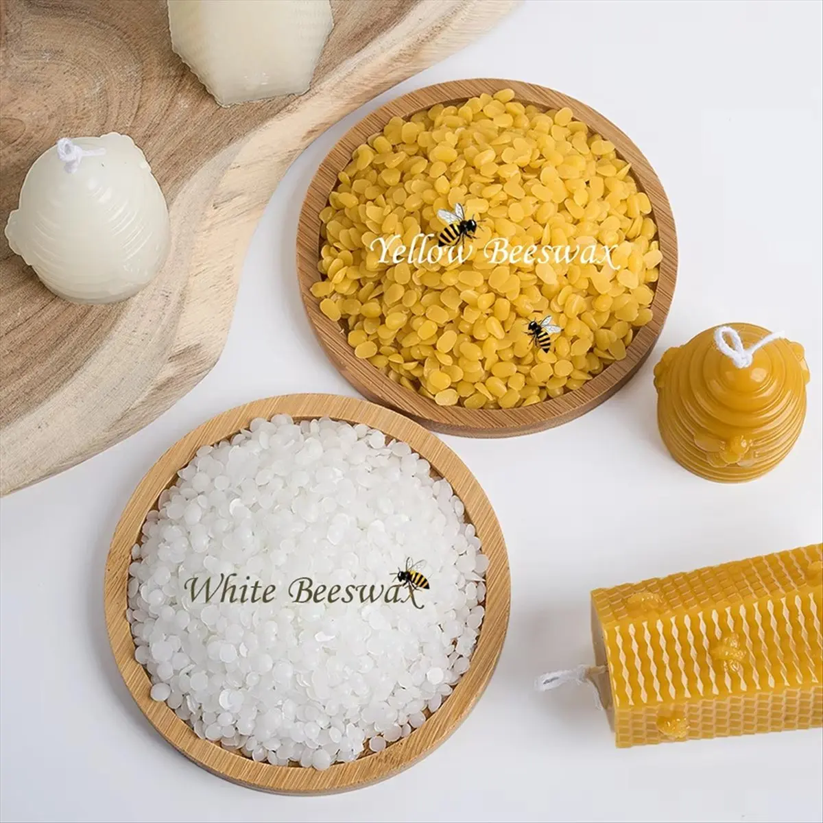 ABNH 1LB Beeswax DIY Handmade Candle Making Supplies Wax Raw Material Odorless Particles BeesWax White