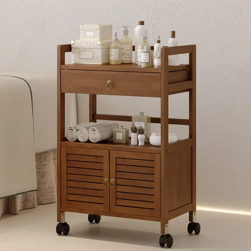 

Beauty Salon Auxiliary Cart With Wheels Nail Salon Store Storage Cabinet Multifunctional Household Bathroom Storage Rack