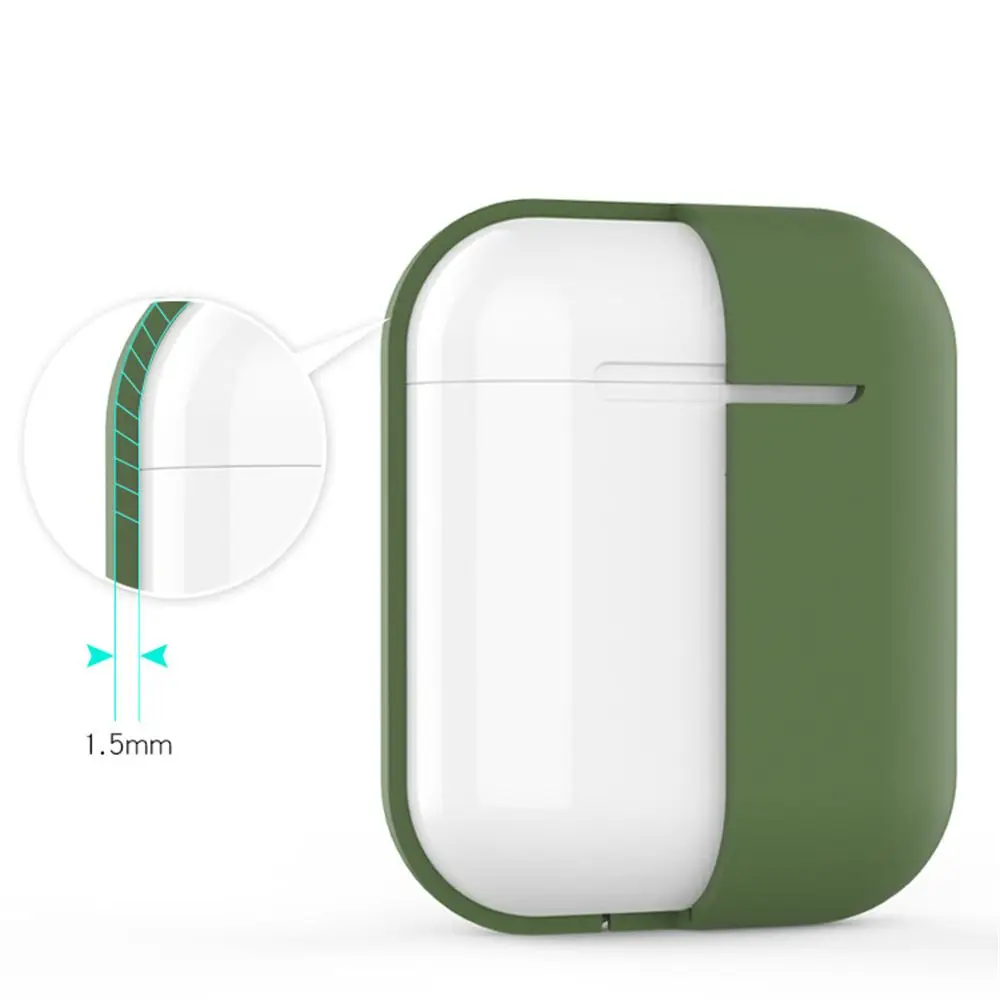 1PC Anti lost Slim Ultra Thin Silicone Case Cover Protective Skin Wireless Earphones Pouch Sleeve Protector For Airpods 2