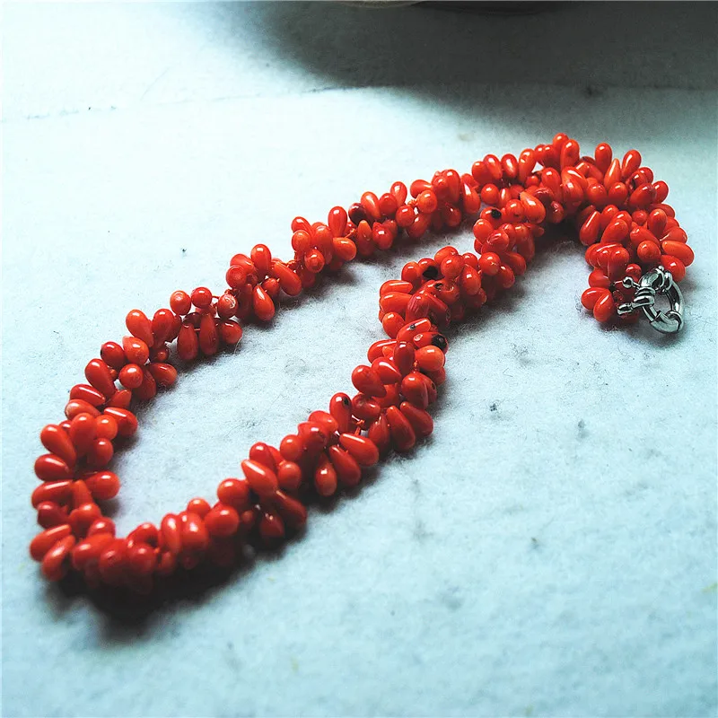 1PC New Women Necklace Natural Orange Coral Material 50CM Length Top Selling For Fashion Party Wearing