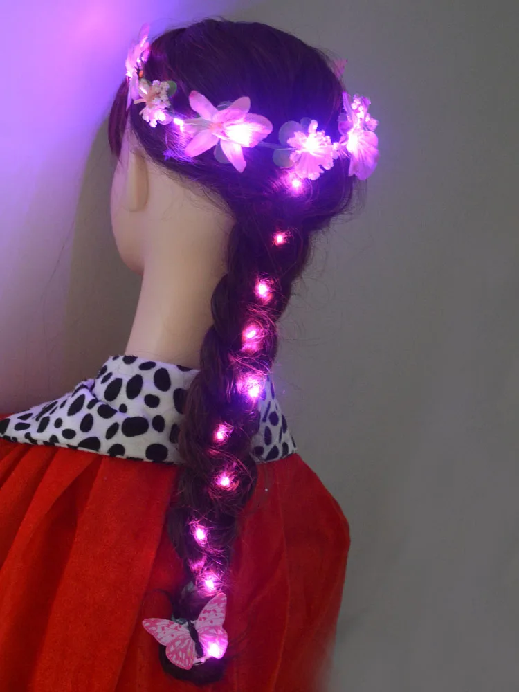 Party Glow Cat Bunny Ear Headband Flower Wreath DIY Hair Lights String Led Cosplay Birthday Costume  Wedding Festival