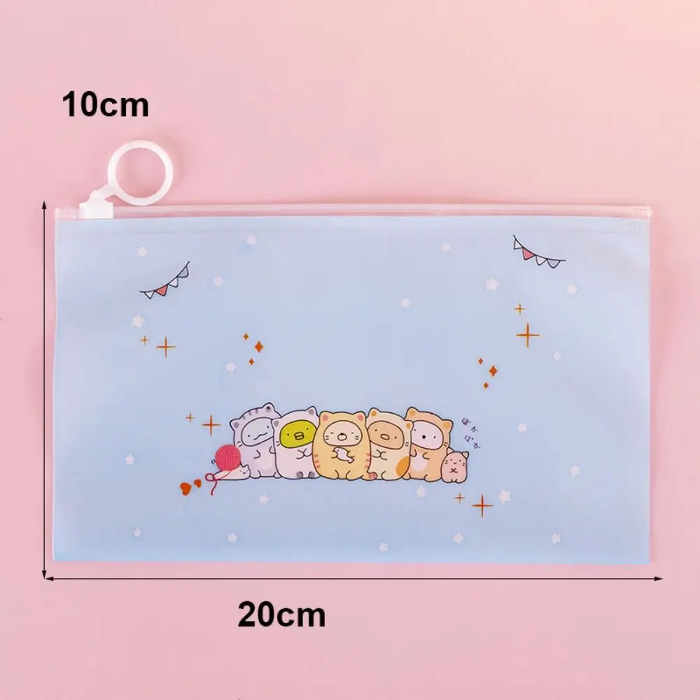 Grande capacidade PVC Zipper Pouch, saco de arquivo impermeável, Portable Cartoon Document Bag, escola e material de escritório