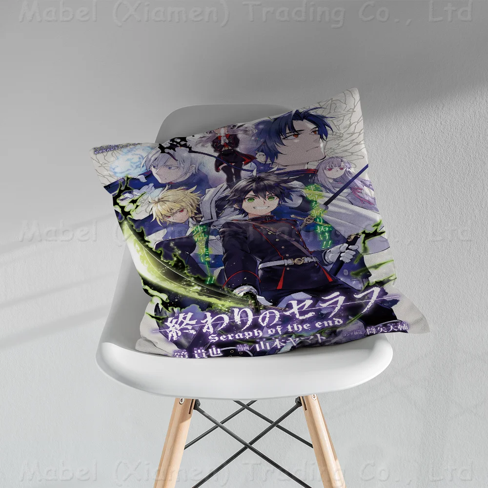 Seraph Of The End Cushion Cover Inches Farmhouse Decor Home Throw Pillow Covers For Couch Decorations