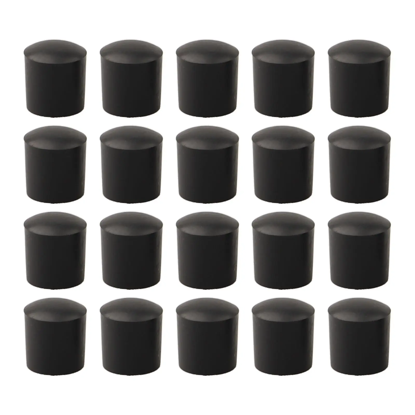 

20pcs Table And Chair Foot Cover 10-28mm Round Plastic Coat PVC Soft Rubber Coat Black Chair Protection Anti Slip Foot Cover