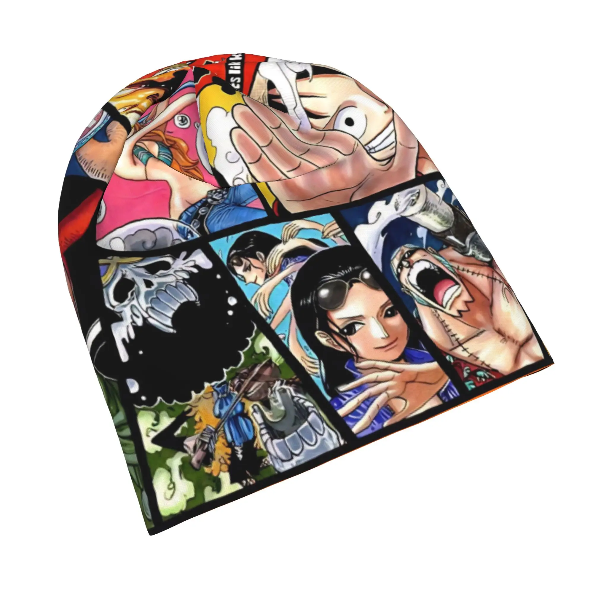 One Piece Bonnet Hats Autumn Winter Street Skullies Beanies Hat Monkey D.Luffy for Men Women Warm Dual-use Caps
