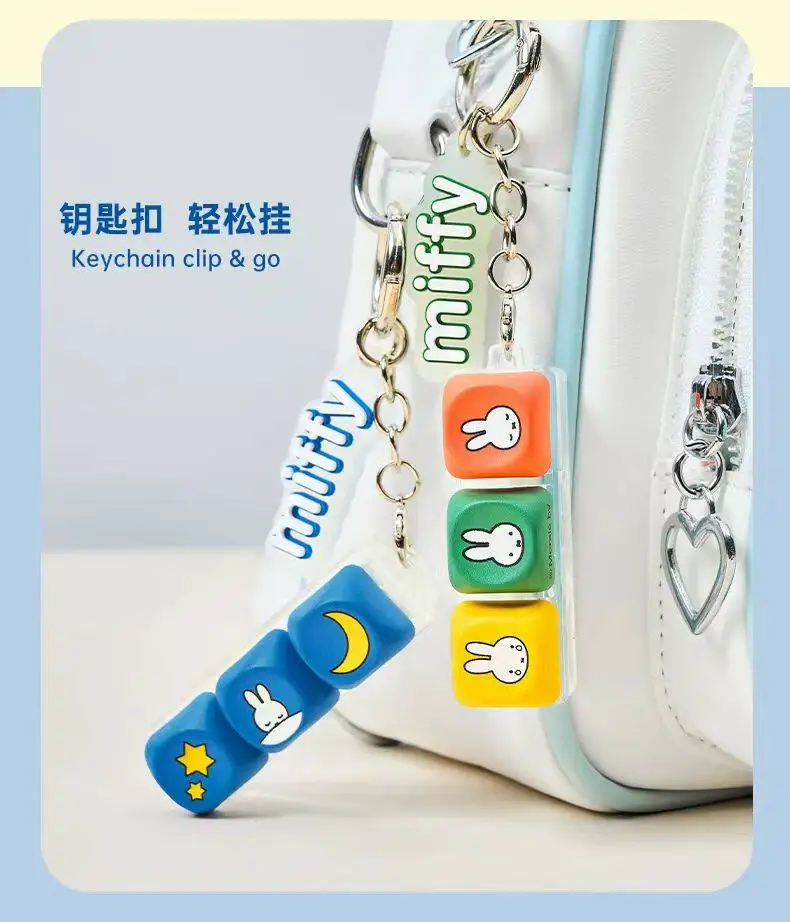 Miffy Kaninchen 6 Stile Farblich Abgestimmte Tastenkappen-Schlüsselanhänger Überraschungs-Blindbox Geschenke Spielzeugmodelle Anime-Figuren Sammelornamente – Detail 9