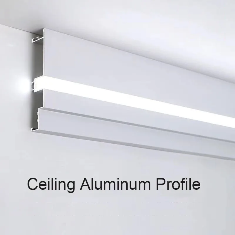 Surface Mounted LED Aluminum Profile Top Corner Ceiling Back Light Strip Side Luminous Wall Washing Linear Hard Strip