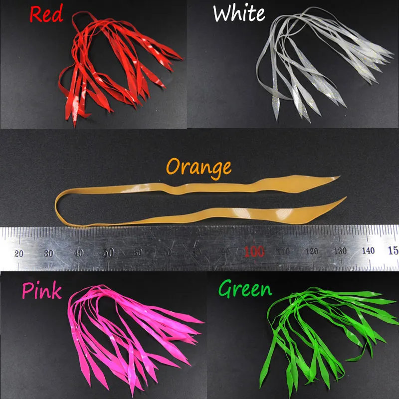 50pcs Silicone Pike Streamer Silicone Skirts for Spinnerbait Buzzbait Rubber Jig Lures Squid Skirts Saltwater Fishing Accesories