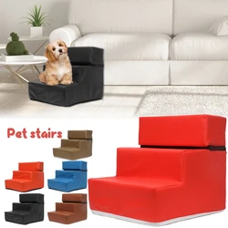 3 Step Dog Ramp Stairs Cover Detachable Zippered Cover Anti-Slip Puppy Kitten Pet Ramp Stair Cases for Beds and Couches