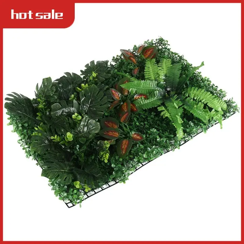 A21R-Artificial Grass DIY Miniature Lawn, Garden Ornament, Red Leaves