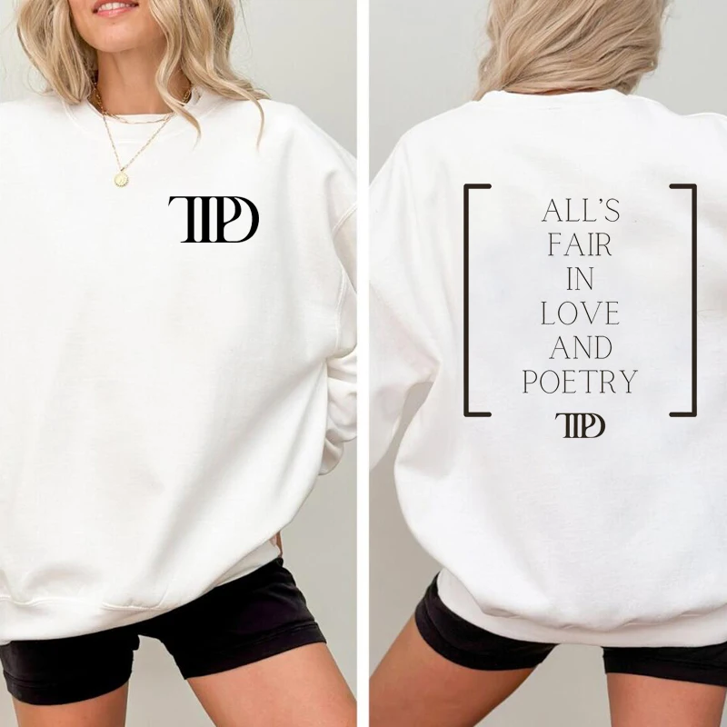 De Gemartelde Dichtersafdeling Sweatshirt Vrouwen Swiftie Tijdperken Tour Merchandise Ttdp Bedrukte Sweatshirts Pullover Voorzitter Zweet