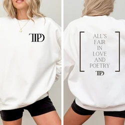 Bluza działowa poezji kobiety Swiftie Eras Tour Merch TTDP bluzy z nadrukiem sweter prześcieradło pot