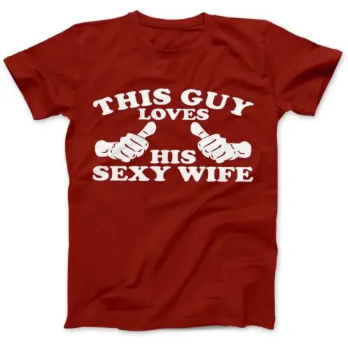 This Guy Loves His Wife Husband Gift T-Shirt 100% Premium Cotton Marriage Hubby