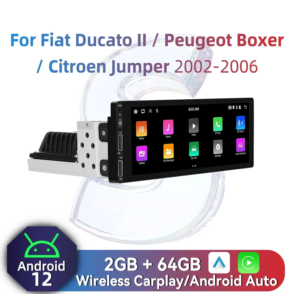 

Для Fiat Ducato II Peugeot Boxer Citroen Jumper 2002-2006 6,86 "1 Din радио Android автомобильный мультимедийный стерео головное устройство Carplay GPS