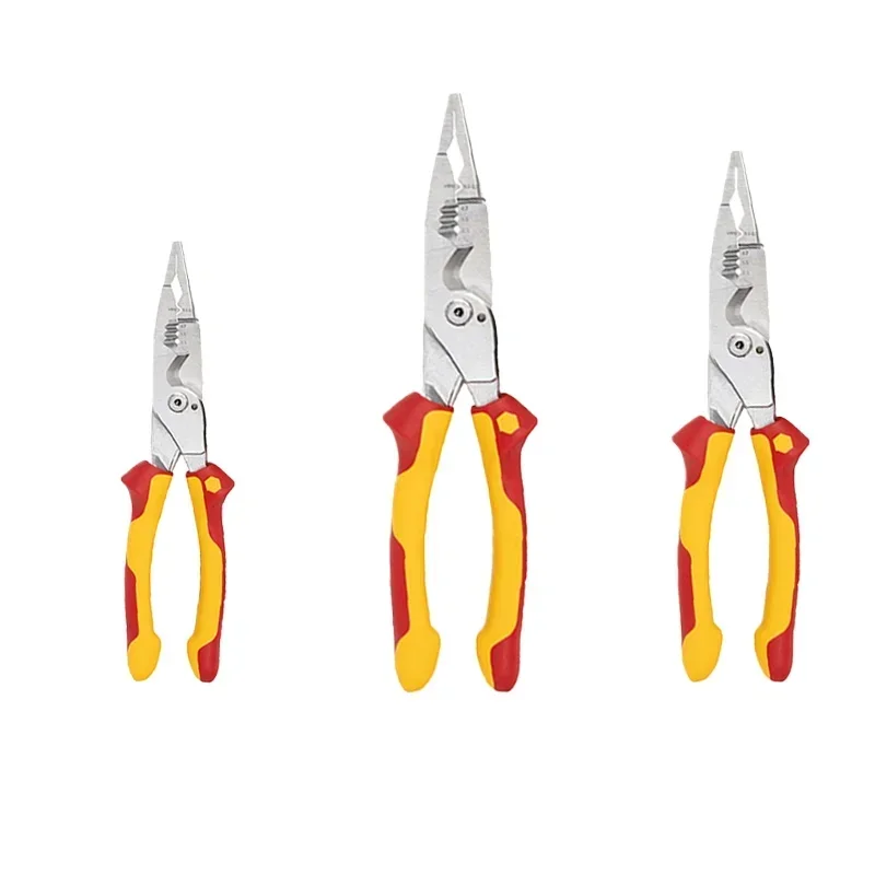 8 in 1 Insulated Pliers 1000V VDE Snip Nose Wire Stripping Plier Multifunctional Electrician Hand Tool Pliers