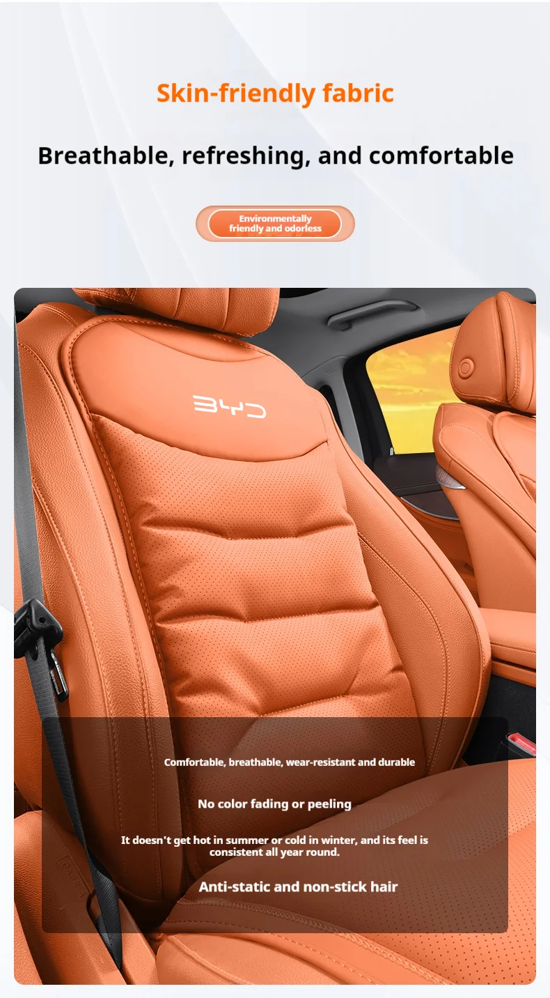 Für BYD Ato 3 Fafengtang F3 E6 Yuan Song Plus EV F0 Qinhan Dolphin S6 Autositz-Rückenlehnenkissenbezug Leder-Sitzschutzpolster – Detail 8