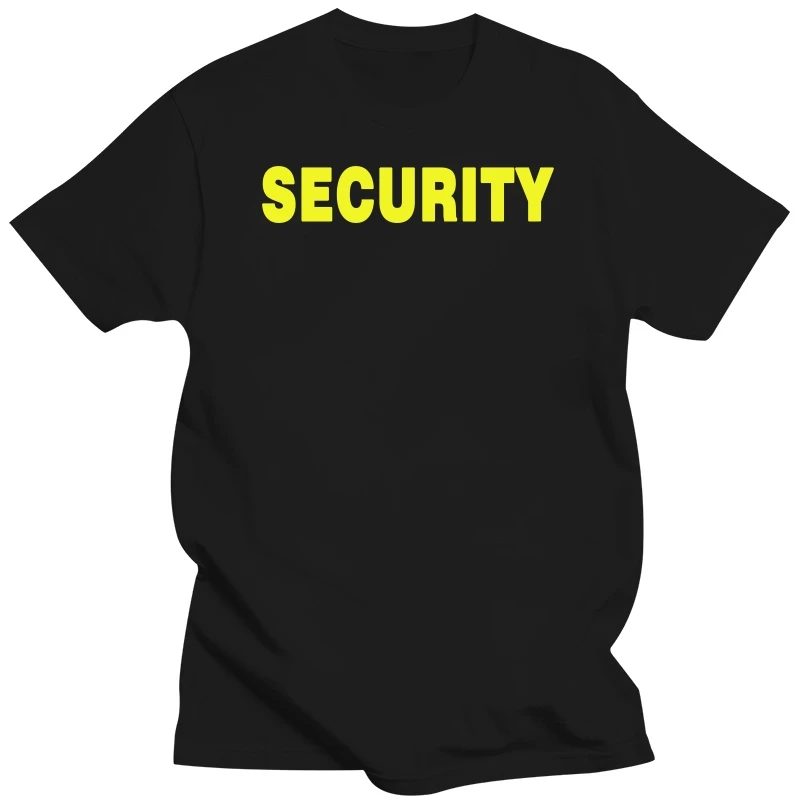 Security T-Shirt Front Back Print Mens Tee Staff Event Uniform Male Works Clothing Coverall Short Sleeve Blouses Graphic Tee Top